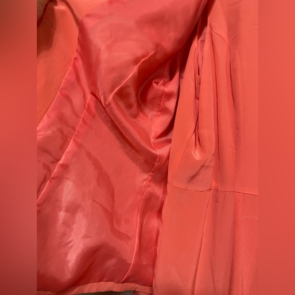 Victoria Holley size 8 Petite peach coral silk jacket dress set suit - Picture 3 of 13